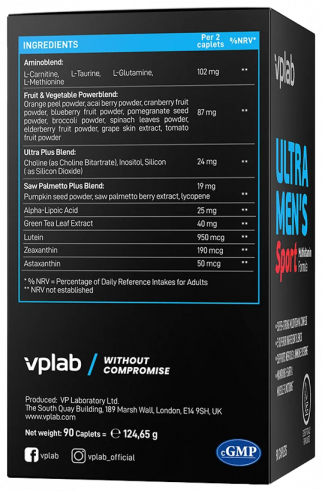 VP Laboratory Ultra Men&rsquo;s Sport Multivitamin Formula, Ультра Менс Спорт Мультивитамин Формула, 90 капсул