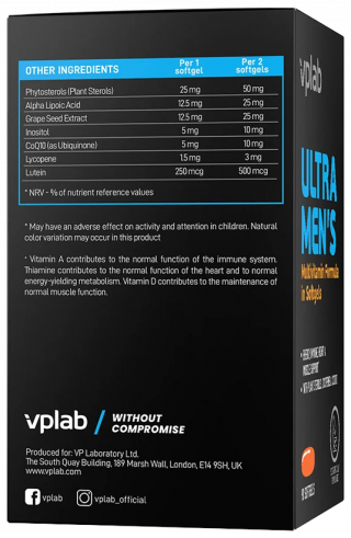 VP Laboratory Ultra Men&rsquo;s Multivitamin Formula, Ультра Менс Мультивитамин Формула, 90 капсул