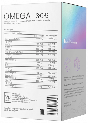 VP Laboratory Omega 3-6-9, Омега 3-6-9, 60 капсул
