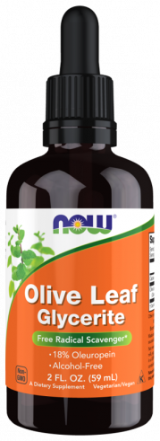NOW Olive Leaf Glycerite 18%, 59 мл