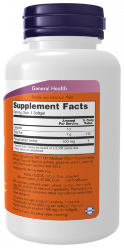 NOW Фосфатидилсерин 300 мг, 50 капсул