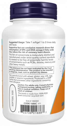 NOW Tri-3D Omega Softgels, 90 капсул