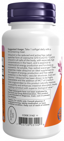 NOW Ubiquinol 100 mg, 60 капсул