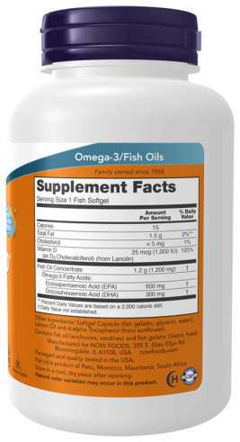 NOW Ultra Omega 3-D, 180 капсул