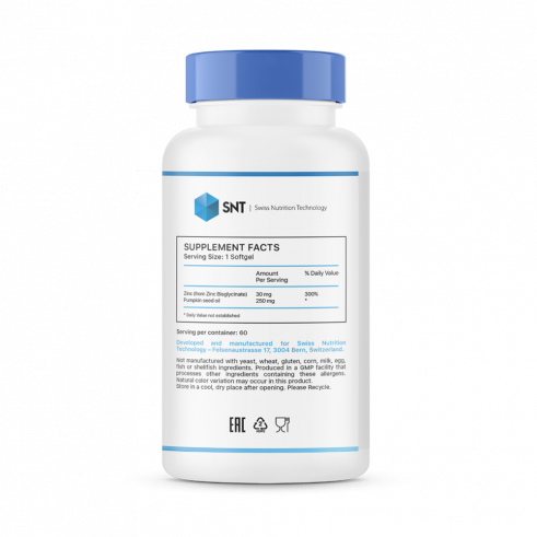 SNT Zinc Chelate 30 mg, 150 капсул
