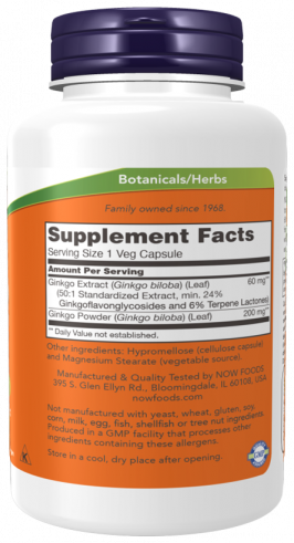 NOW Ginkgo Biloba 60 mg