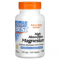 Doctor's Best High Absorption Magnesium, Магния Хелат, 120 таб